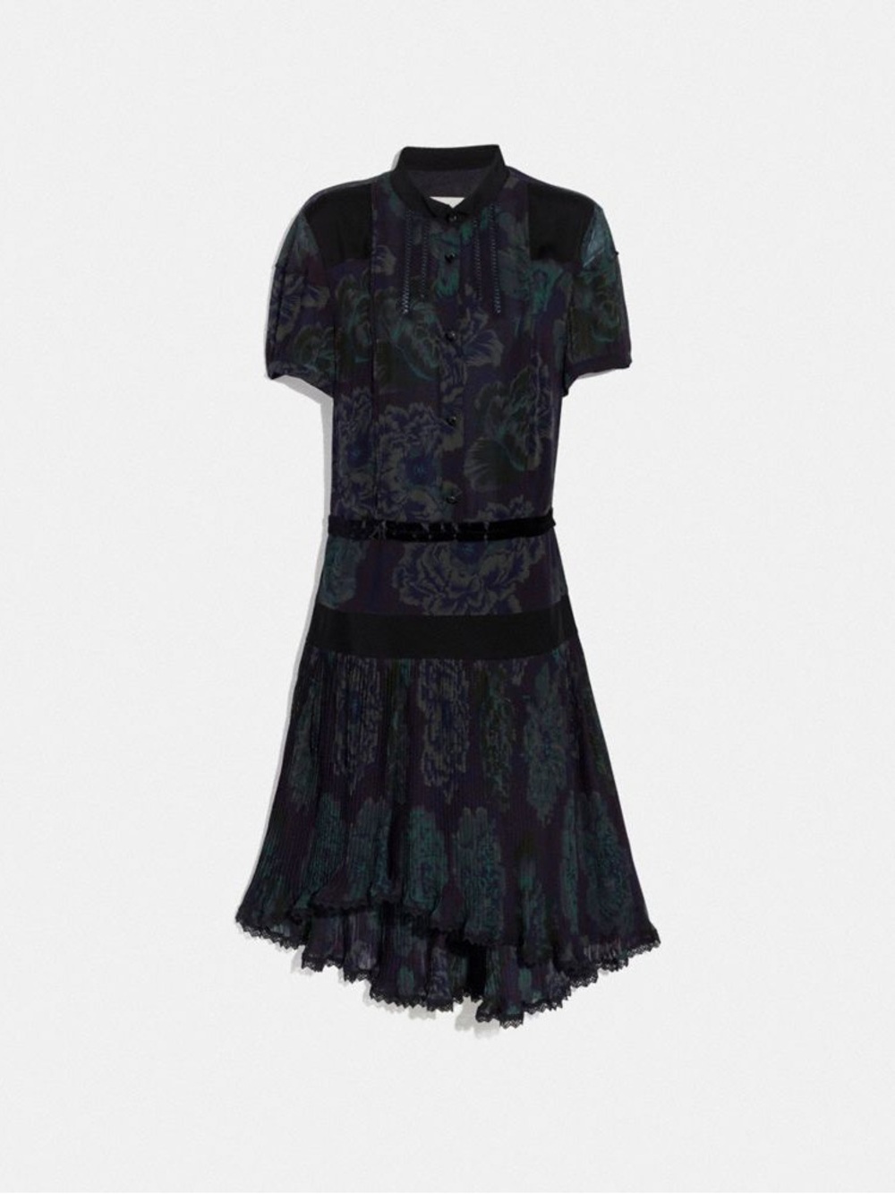 Coach x Kaffe Fassett limited runway edition Green Floral High-Low Dress